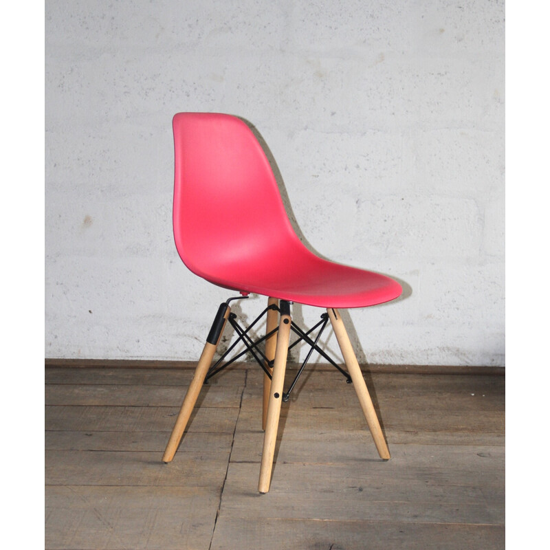 Juego de 5 sillas vintage de concha y plástico de colores