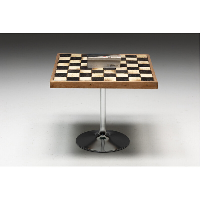 Tavolo da gioco vintage con set di scacchi Bauhaus di Josef Hartwig,  Germania 1924
