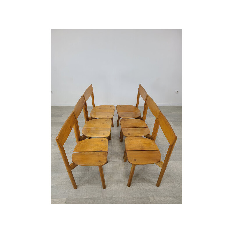 Set van 6 vintage "Grain de café" stoelen van Pierre Gautier Delaye voor  Villages Vacances, 1960