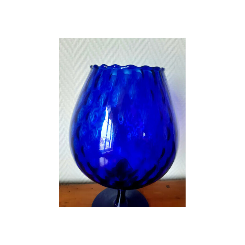 Vase optique vintage en verre d'Empoli, 1960