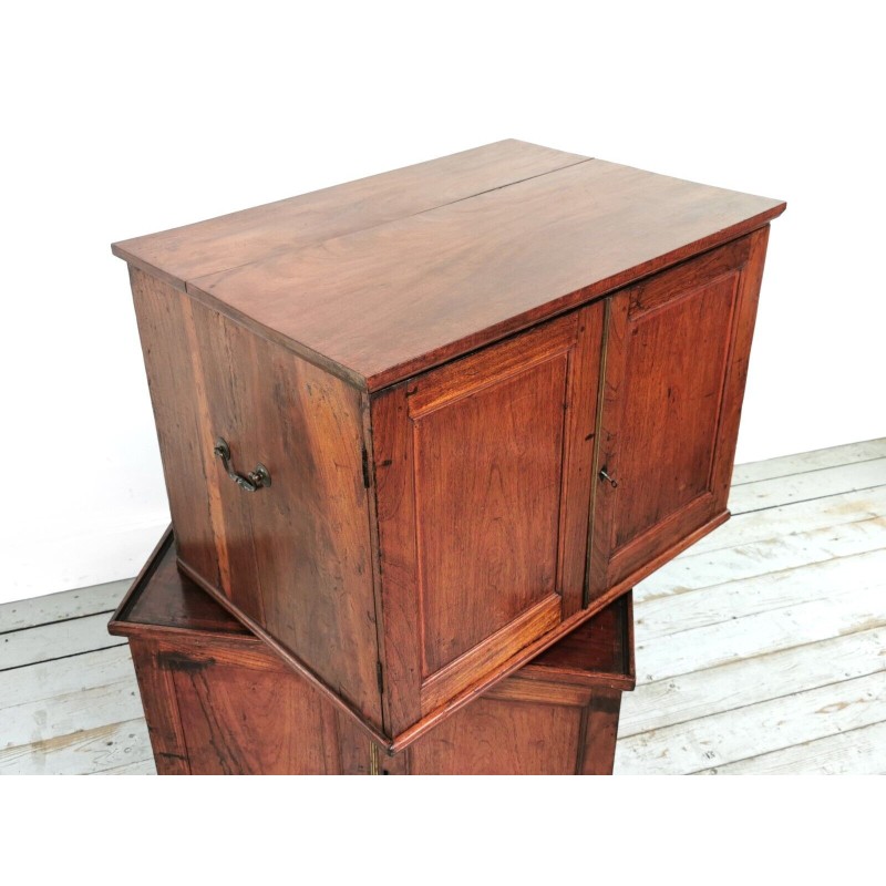 Victorian vintage solid wood campaign cabinet