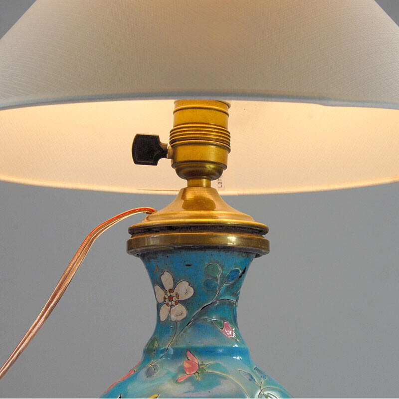 Lámpara de sobremesa vintage con esmalte japonés, años 50