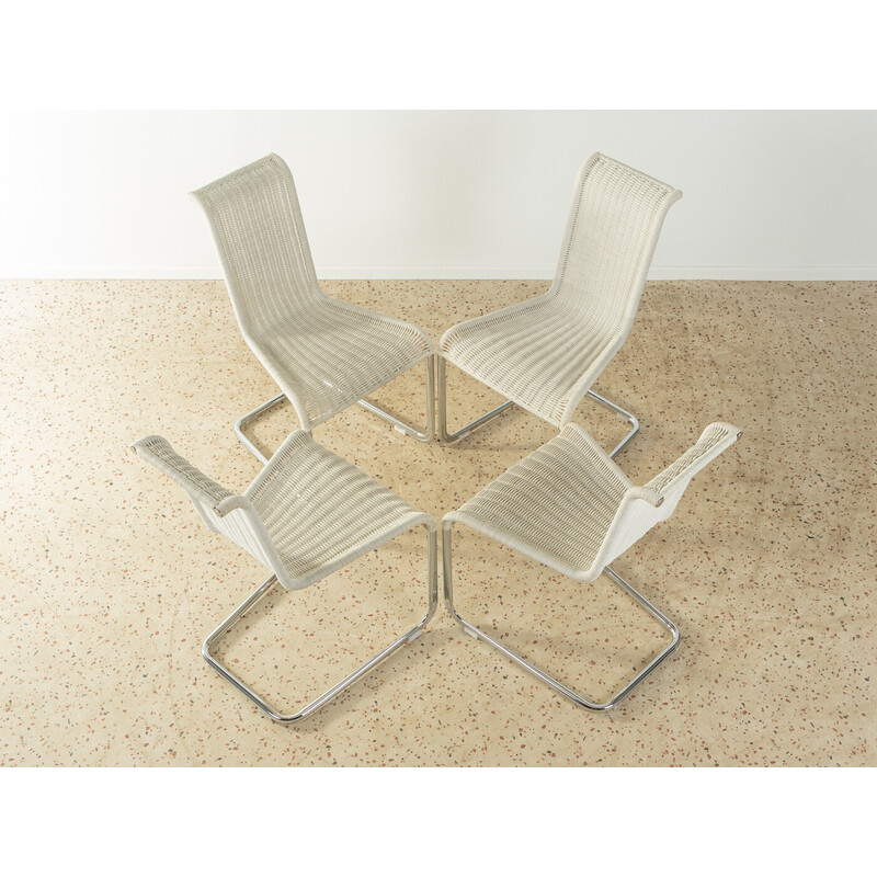 Set of 4 vintage cantilever chairs "B20" by Marcel Breuer and Jean Pouvé,  Italy