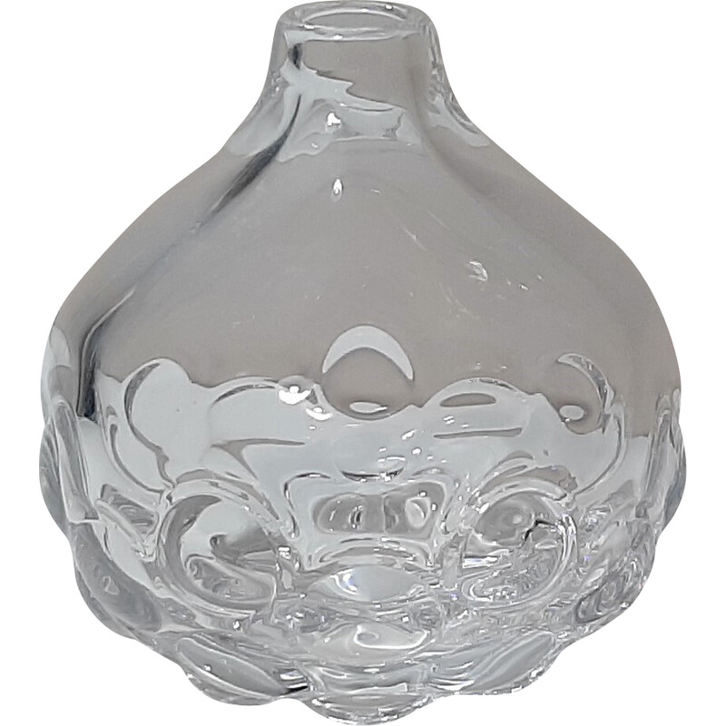 Vintage translucent blown glass vase by Sven Palmqvist for Orrefors, Sweden  1960