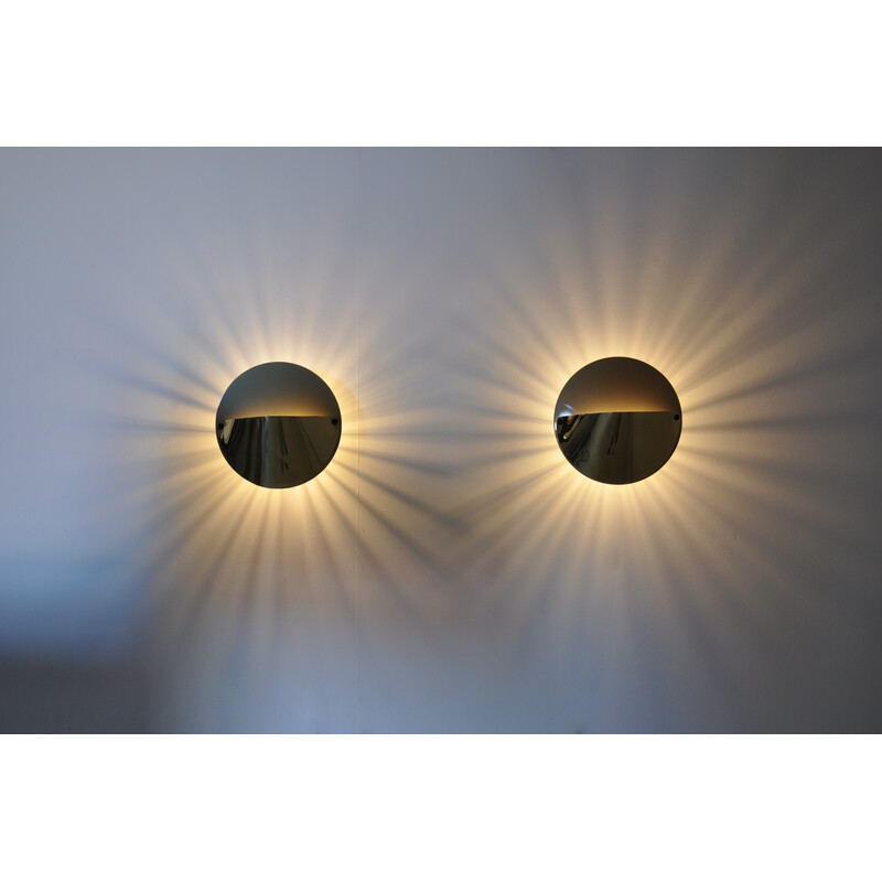 Pair of vintage "Giovi" wall lamps by Achille Castiglioni for Flos, 1980