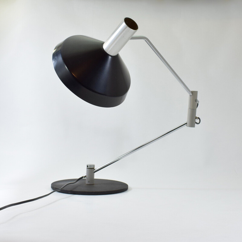 Lampe vintage en métal laqué noir modèle 50 S de Rico Baltensweiler, Suisse  1961