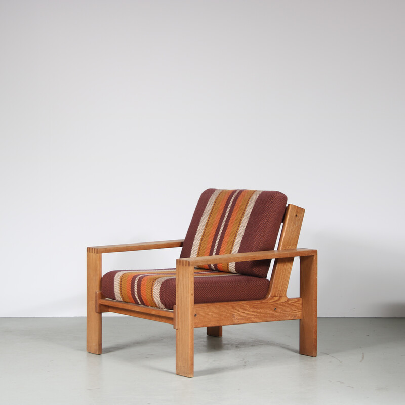 Vintage pine wood easy chair “Bonanza” by Asko, Finland 1970