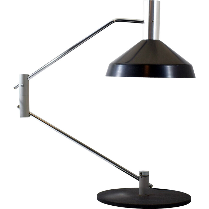 Vintage-Lampe aus schwarz lackiertem Metall Modell 50 S von Rico  Baltensweiler, Schweiz 1961