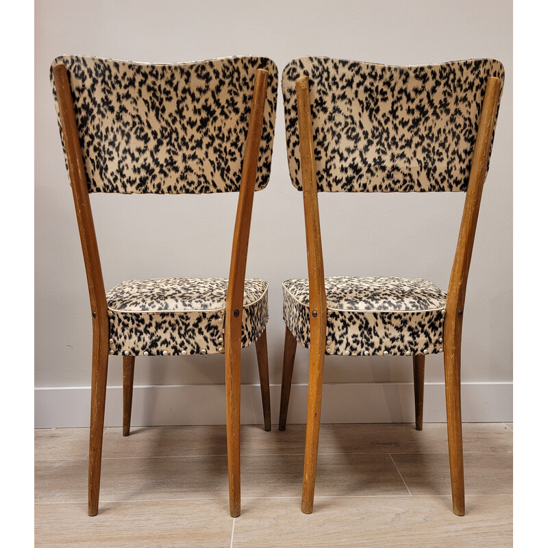 Coppia di sedie vintage con stampa leopardata, anni '70