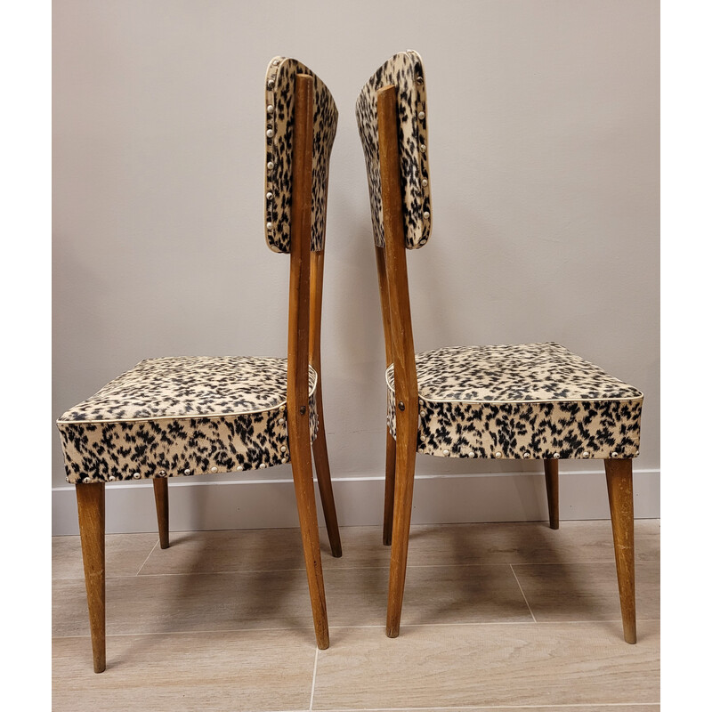 Coppia di sedie vintage con stampa leopardata, anni '70