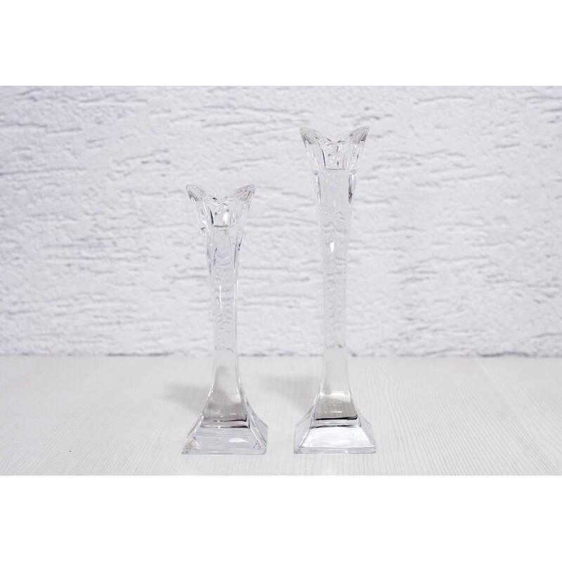 Pair of vintage crystal candlesticks by Nachtmann, 1970-1980