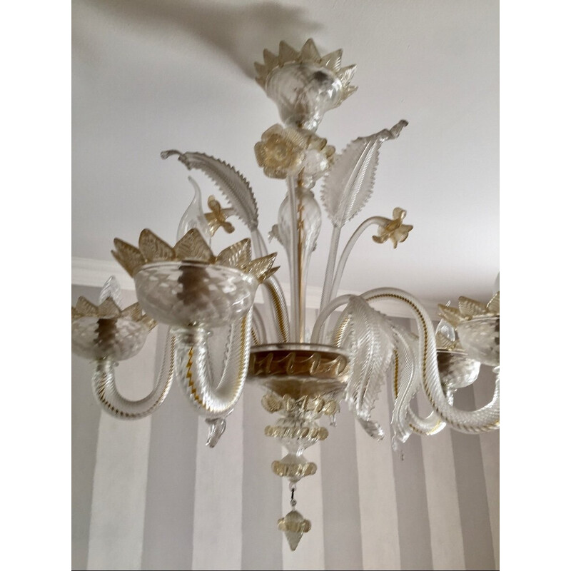 Vintage 6-light chandelier from Murano, 1975