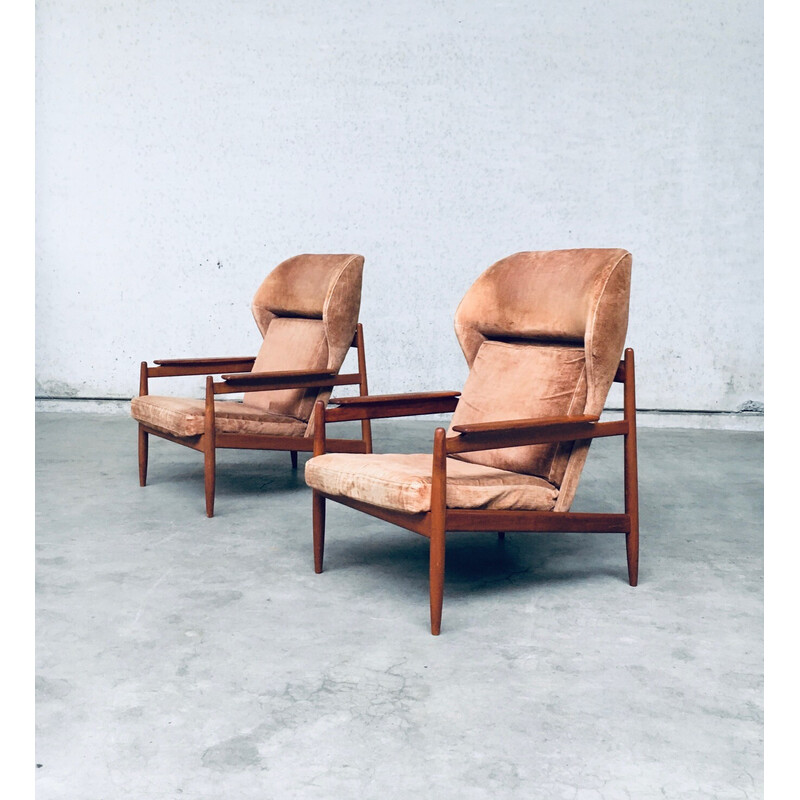 Pair of mid century Scandinavian armchairs, Denmark 1960s