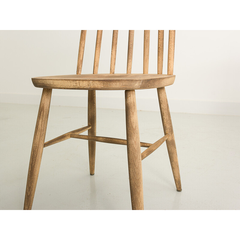 Conjunto de 4 cadeiras bistrô vintage com barras de madeira maciça