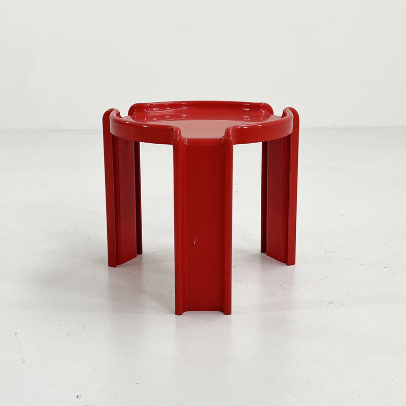 Vintage red side table by Giotto Stoppino for Kartell, 1970s