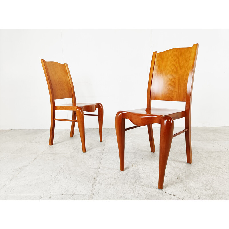 Set di 4 sedie da pranzo vintage "Placide of wood" di Philippe Starck, 1989