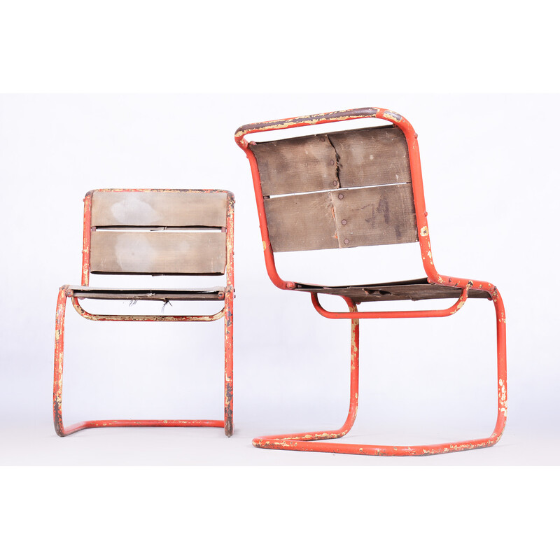Pareja de sillas vintage de Josef Gocar para Lázně Bělohrad, Chequia años 30