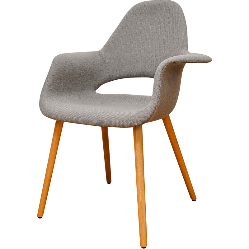 Chaises vintage organiques en chêne naturel et tissu de Charles Eames et  Eero Saarinen pour Vitra,