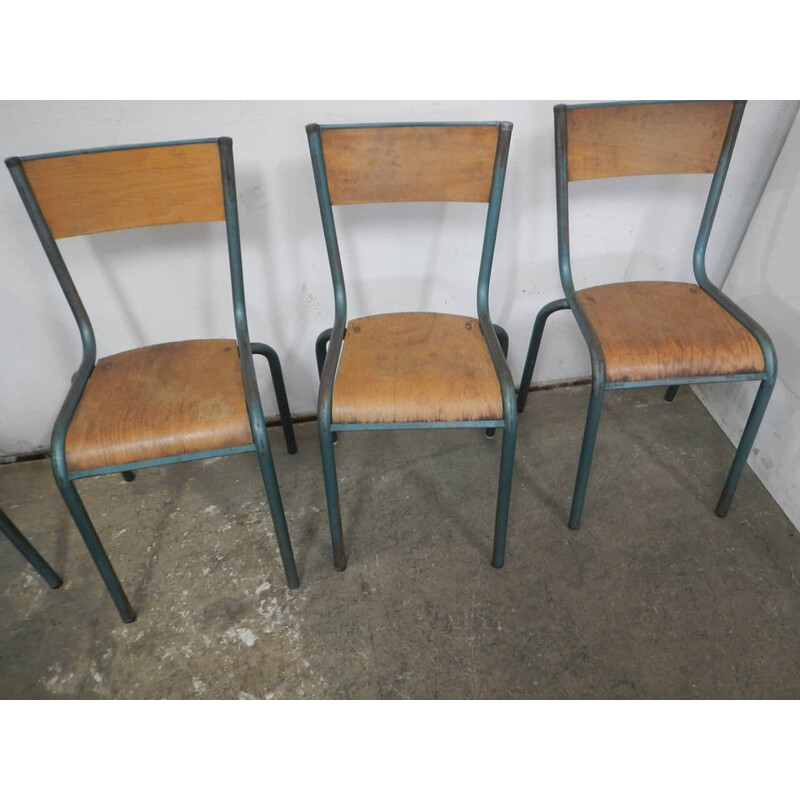 Set of 6 vintage iron chairs by Mullca, France