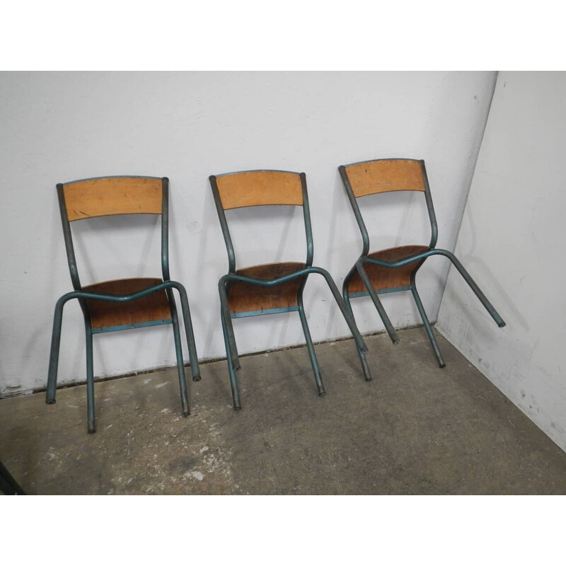 Set of 6 vintage iron chairs by Mullca, France