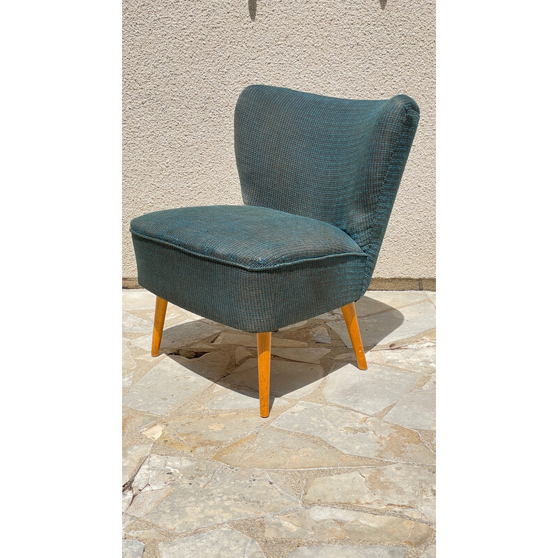 Vintage middernachtblauwe cocktail stoel, 1960
