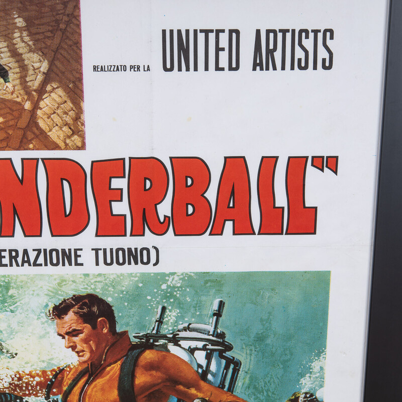 Poster vintage della riedizione italiana di James Bond "Thunderball", 1971