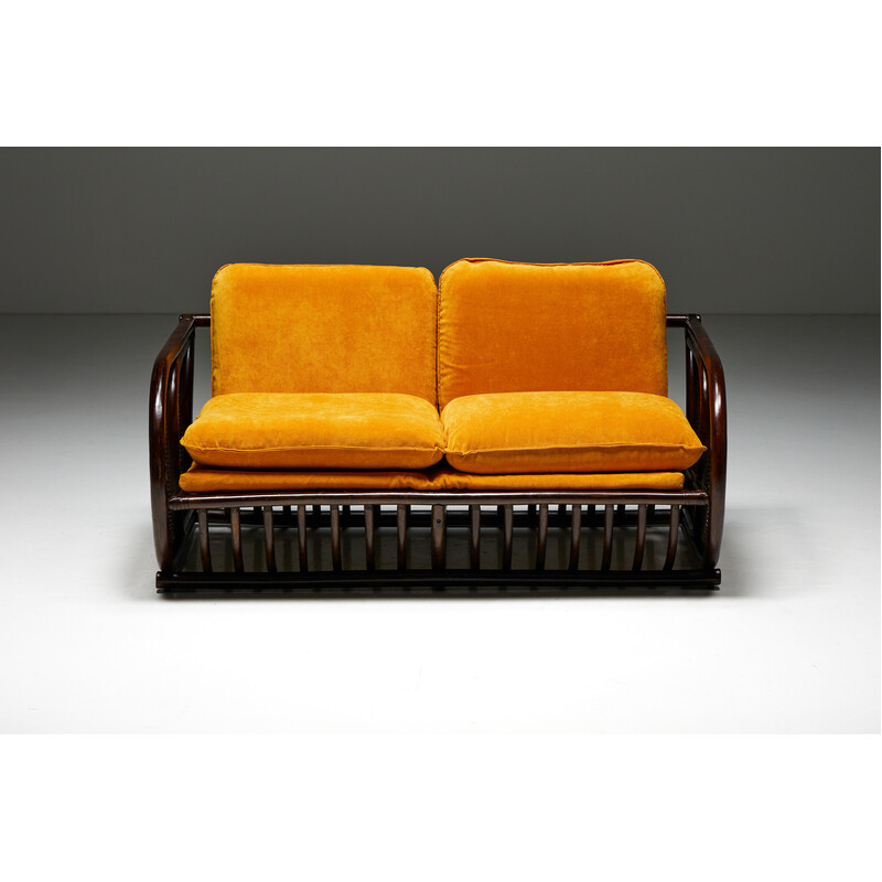 Vintage two-seater bamboo sofa, 1970