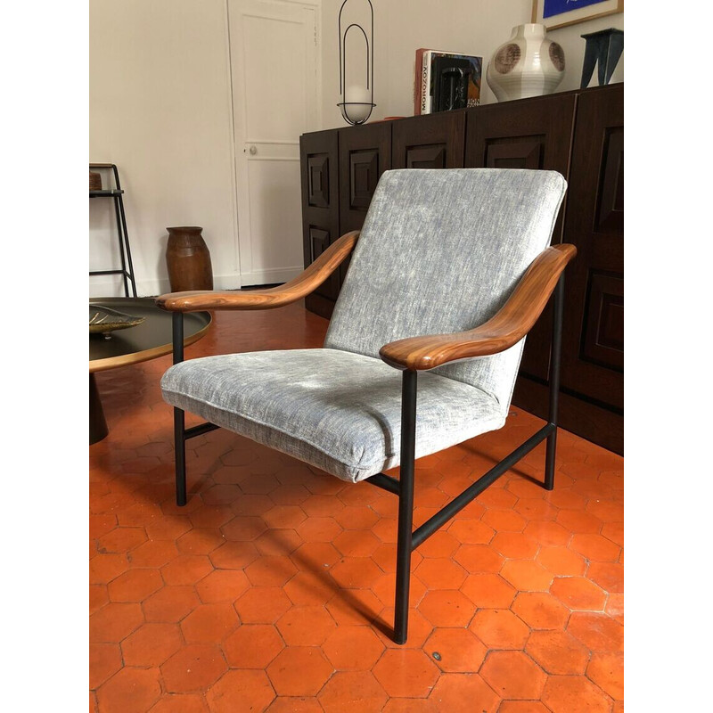 Vintage-Sessel mit Armlehne aus Walnussholz