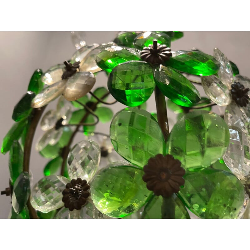 Lampada a sospensione vintage a forma di fiore in vetro di Murano, anni '60