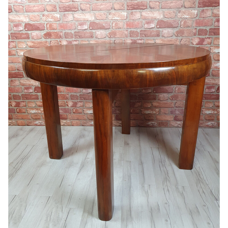Vintage art deco ronde uitschuifbare "barrel" tafel