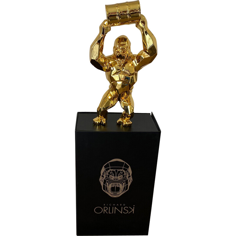 Scultura vintage Kong oil spirit gold de Richard Orlinski, 2022