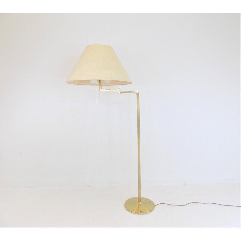 Vintage Stehlampe Messing mit aus Arm schwenkbarem
