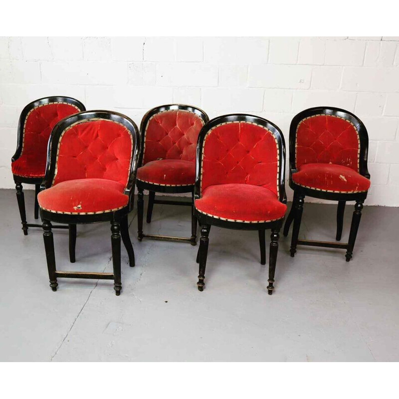 Set di 5 sedie da teatro vintage