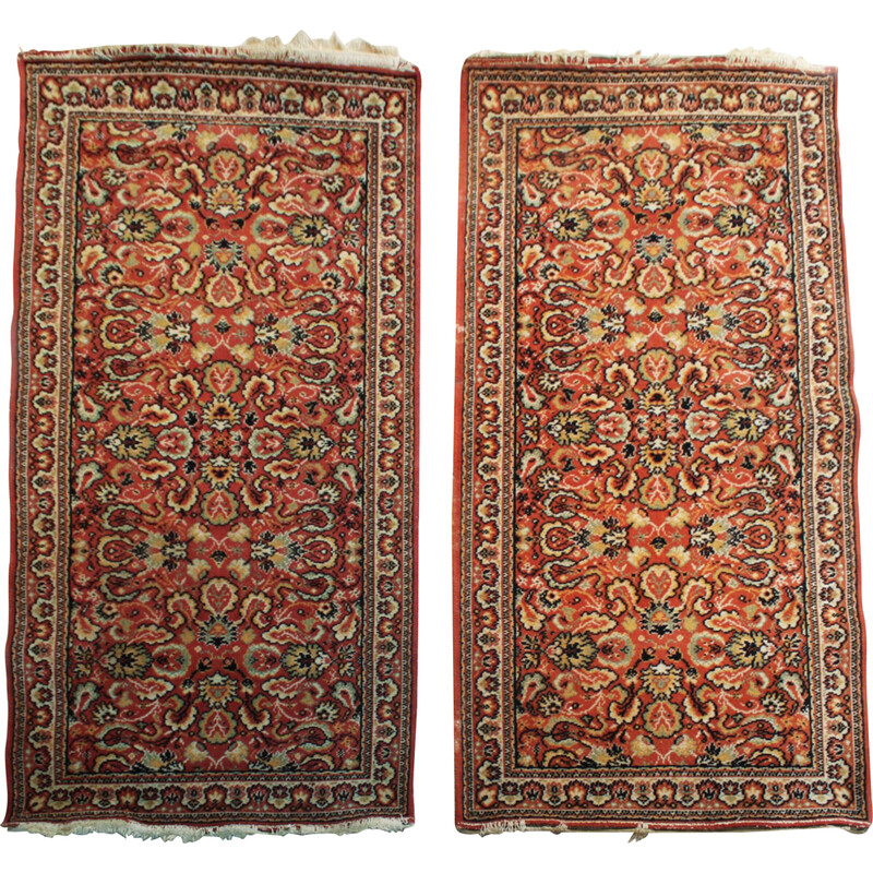 Coppia di tappeti orientali vintage Mohajeran Sarouk, Iran