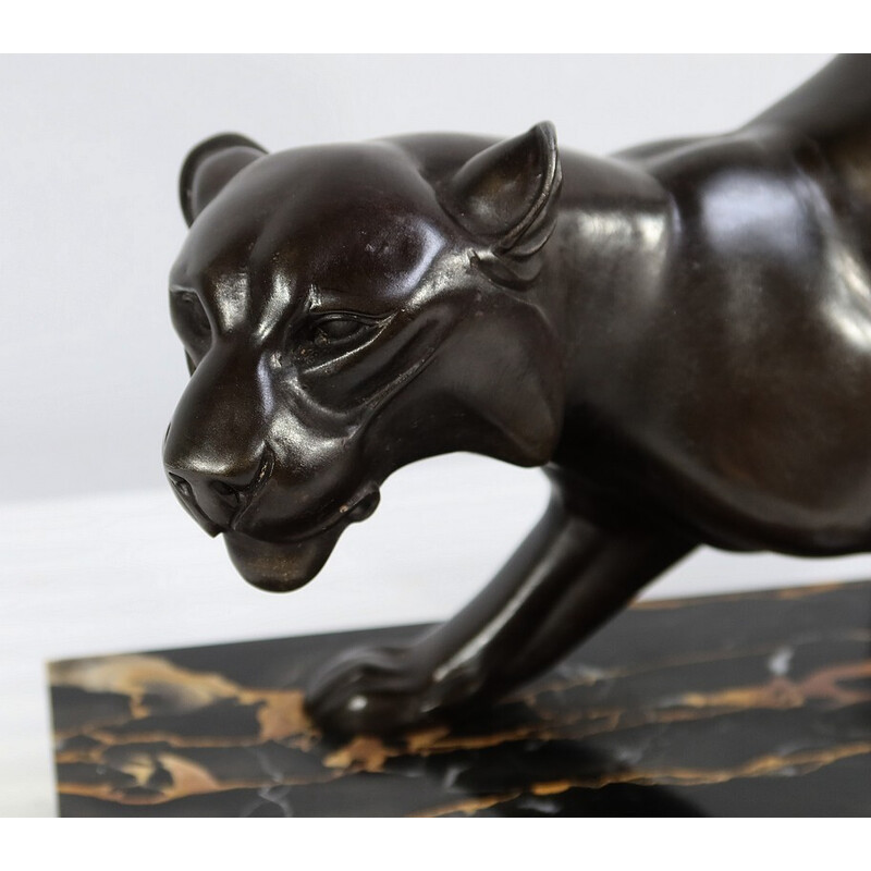 Vintage-Skulptur "Der Panther" von I. Rochard, 1940