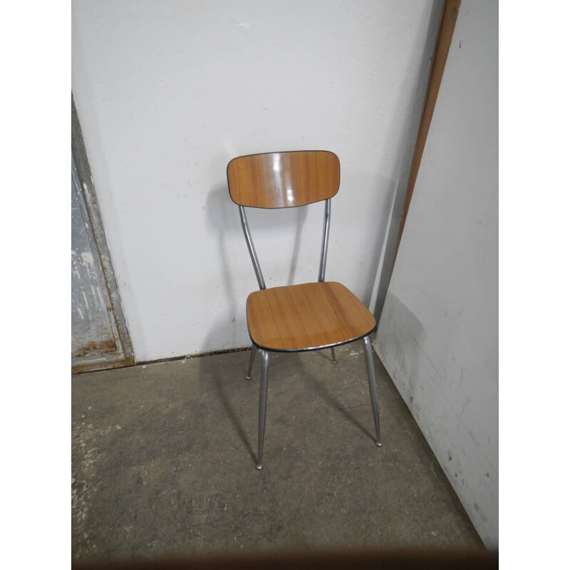Chaise vintage en formica marron