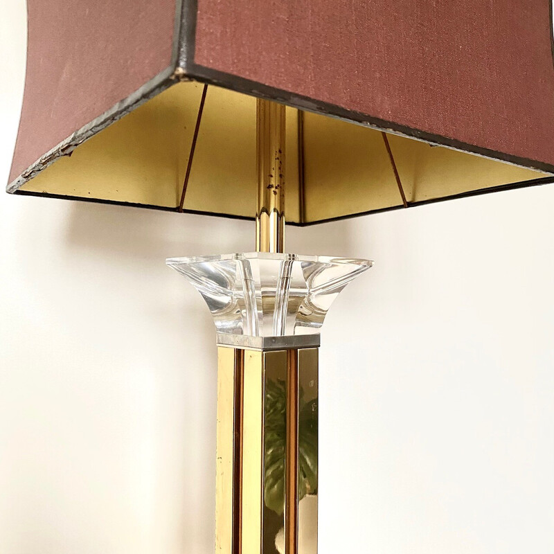 Hollywood regency vintage brass and lucide table lamp