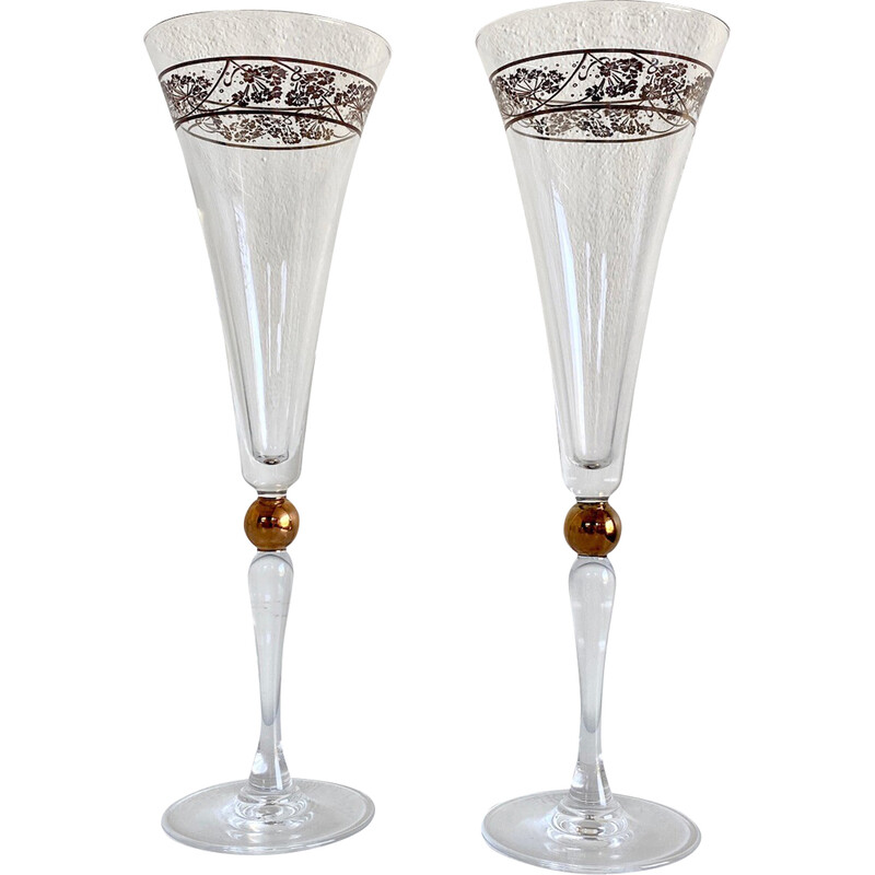 Bicchieri da champagne Godiva in cristallo d'epoca, Francia