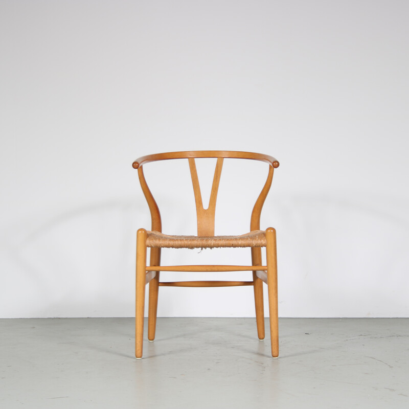 Conjunto de 4 cadeiras "Wishbone" vintage de Hans J. Wegner para Carl  Hansen, Dinamarca 1970
