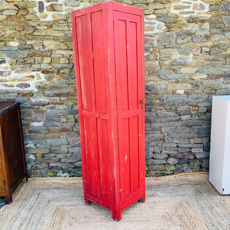 Roupeiro vermelho vintage de 1 porta