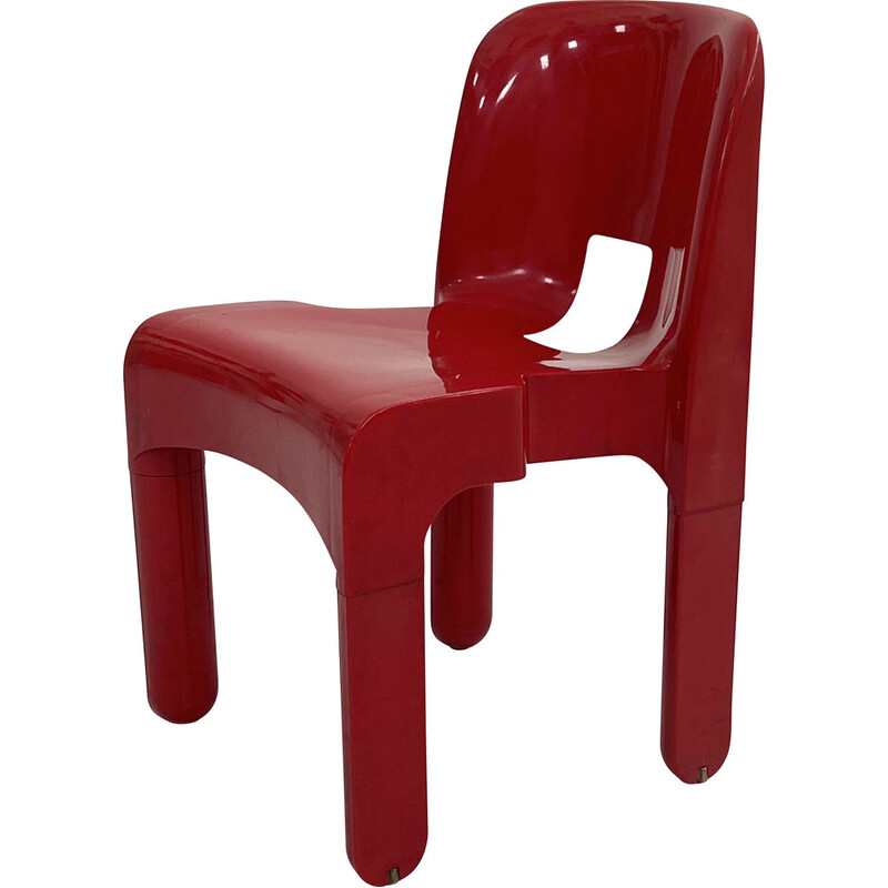 Chaise vintage Universale modèle 4867 rouge par Joe Colombo pour Kartell,  1970