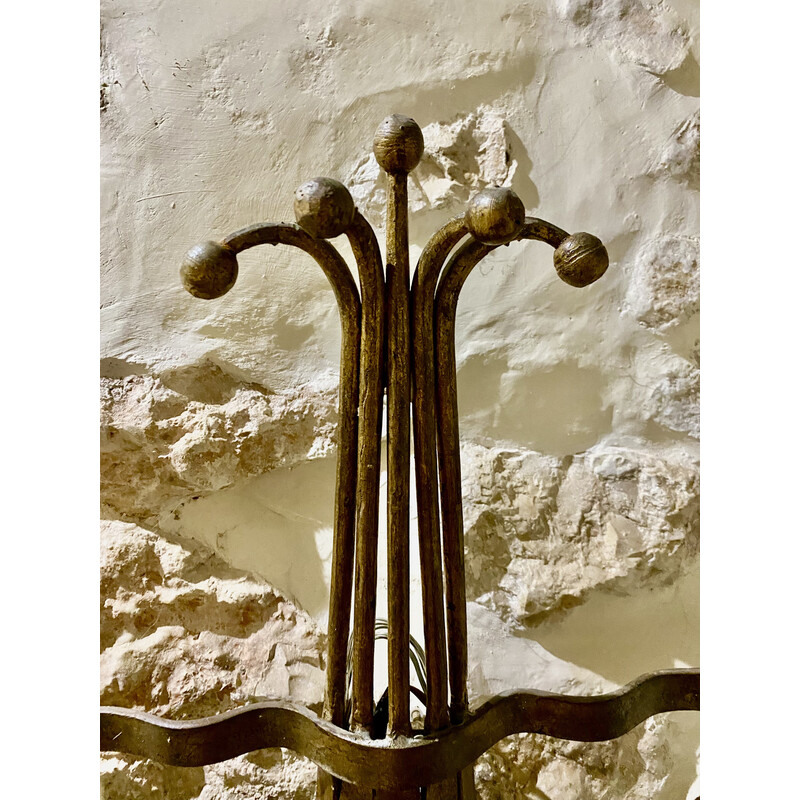 Lampada da parete vintage in metallo e ferro, Spagna 1950