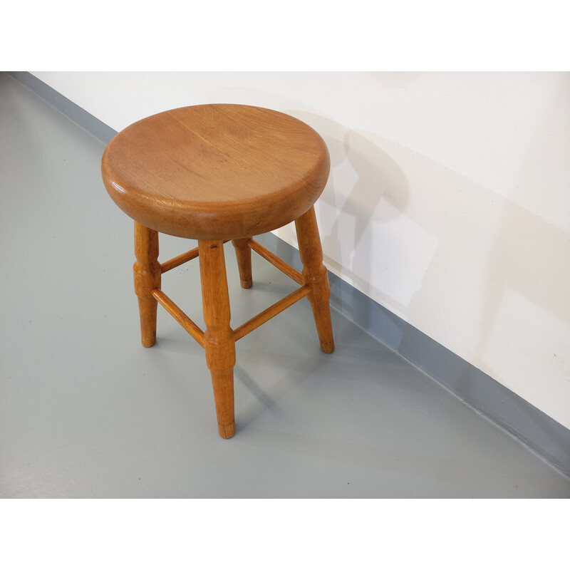 Vintage oak stool, 1950-1960
