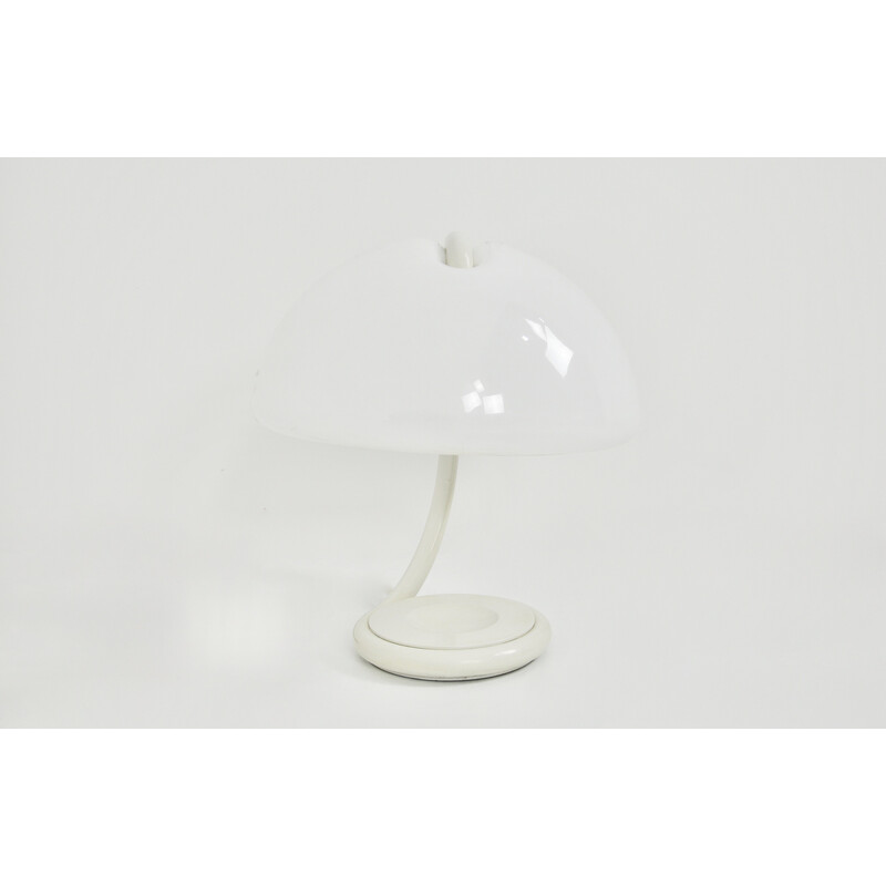 Vintage Serpente white table lamp by Elio Martinelli for Martinelli Luce,  1960