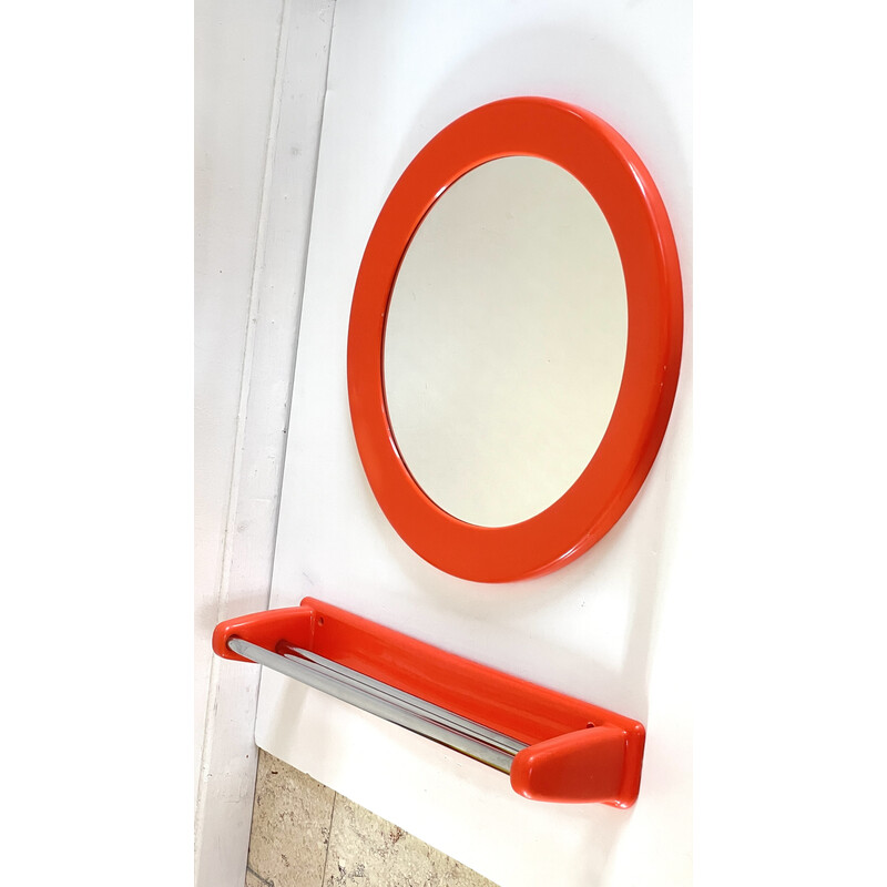 Vintage round wall mirror by Syla, 1970