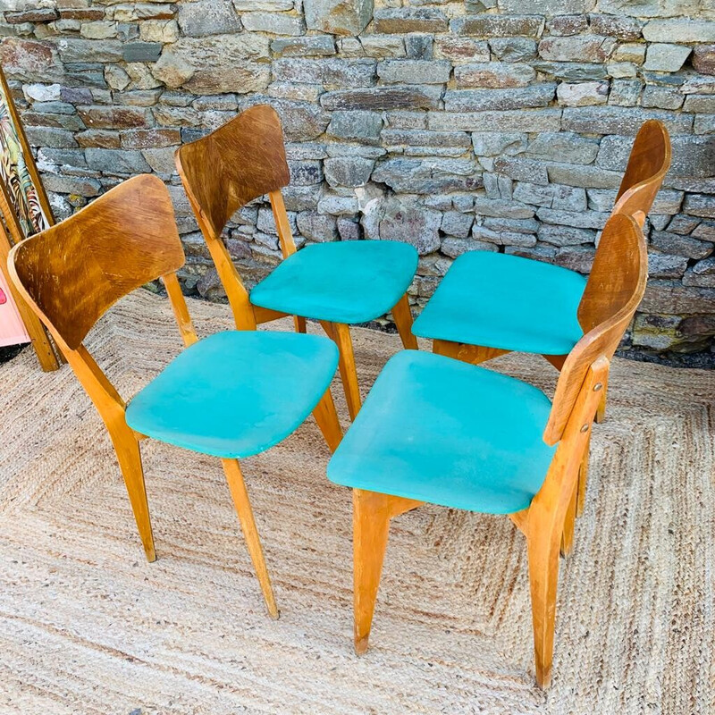 Set di 4 sedie vintage in legno vinilico