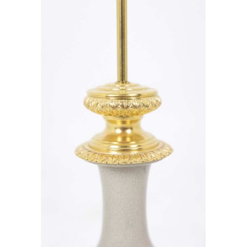 Lampada d'epoca in porcellana e bronzo dorato, 1880