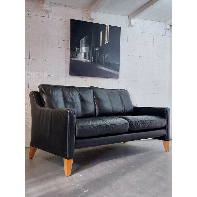 Vintage Scandinavian leather sofa, 1970