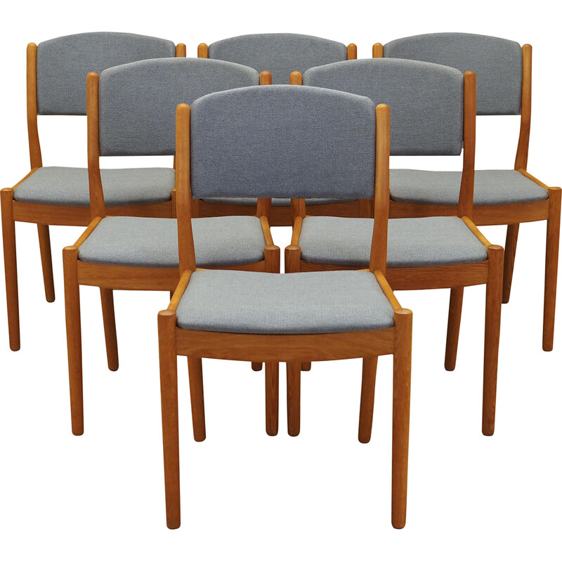 Set of 6 vintage ash chairs by Poul M. Volther for Fdb Møbler, Denmark 1960