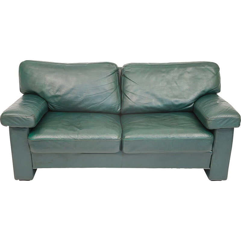 Vintage-Sofa "Örgryte" aus grünem Leder von Carl-Henrik Spak für Ikea, 1990